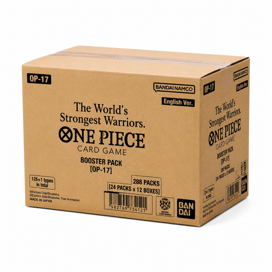 One Piece Card Game – The World's Strongest Warriors [OP-17] – Booster Box Case (12 boxar, Engelsk) – Förhandsbokning