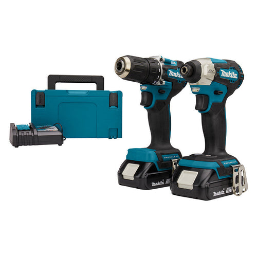 Paket med 2 verktyg MAKITA DLX2423AJ - 18V med borrmaskin DDF487 + slagskruvdragare DTD157 + 2 batterier 2Ah + laddare