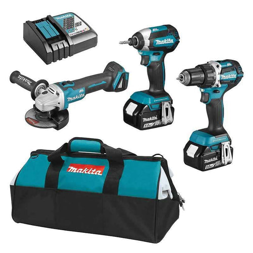 Paket med 3 verktyg MAKITA DLX3125TX1 (DDF484 + DTD153 + DGA506) 18V LXT Li-Ion (2 x 5Ah)