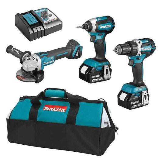 Paket med 3 verktyg MAKITA DLX3125TX1 (DDF484 + DTD153 + DGA506) 18V LXT Li-Ion (2 x 5Ah)